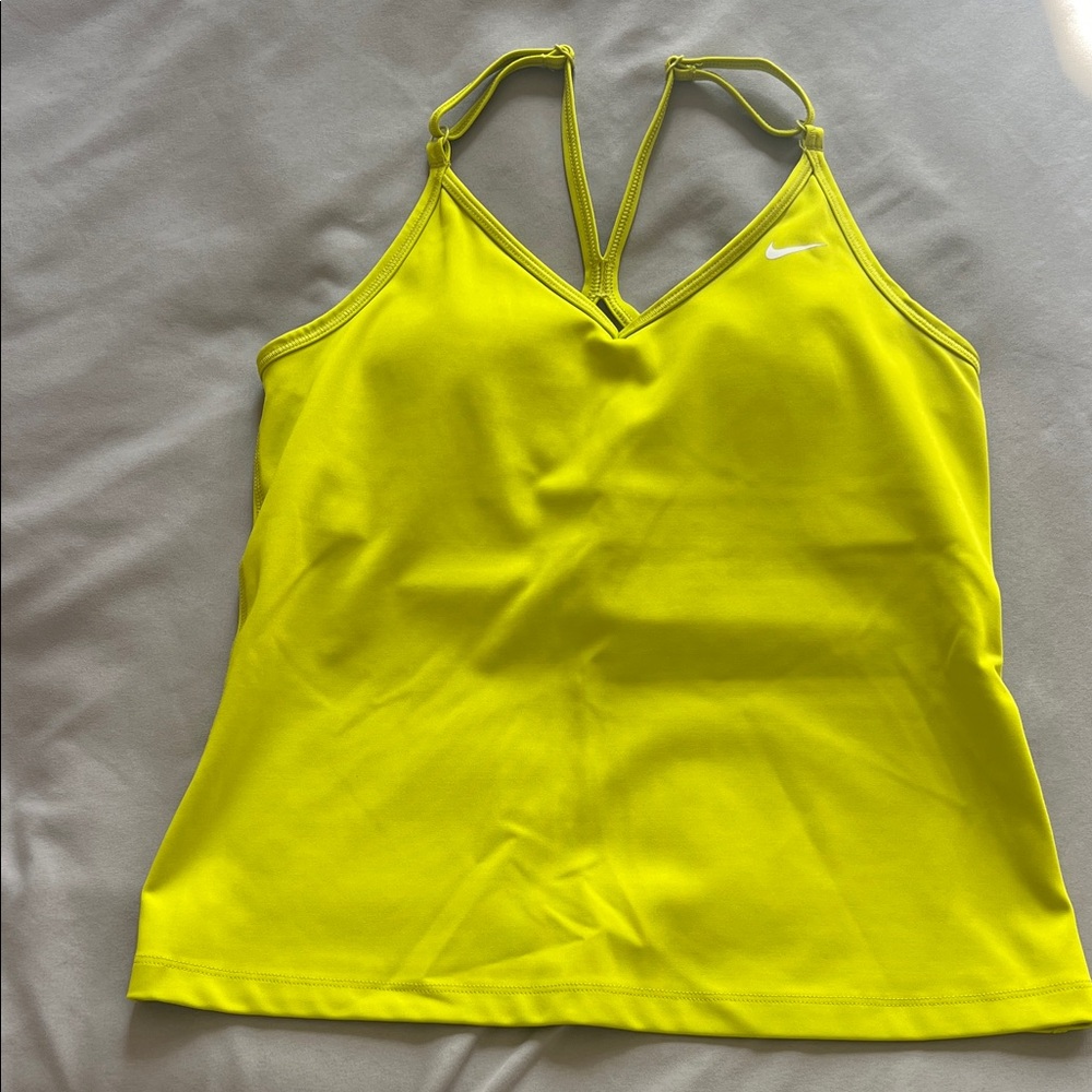 Nike Women's Neon Yellow Strappy Tank Top